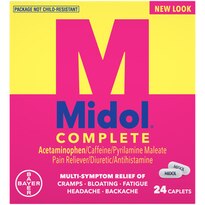 Midol Complete Menstrual Pain Relief Acetaminophen Caplets, 24 CT