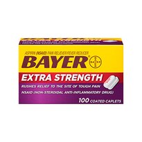 Extra Strength Bayer Aspirin, 500mg Coated Tablets, 100/Pack