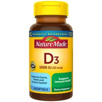 Nature Made Vitamin D3 25mcg (1000 IU) Liquid Softgels