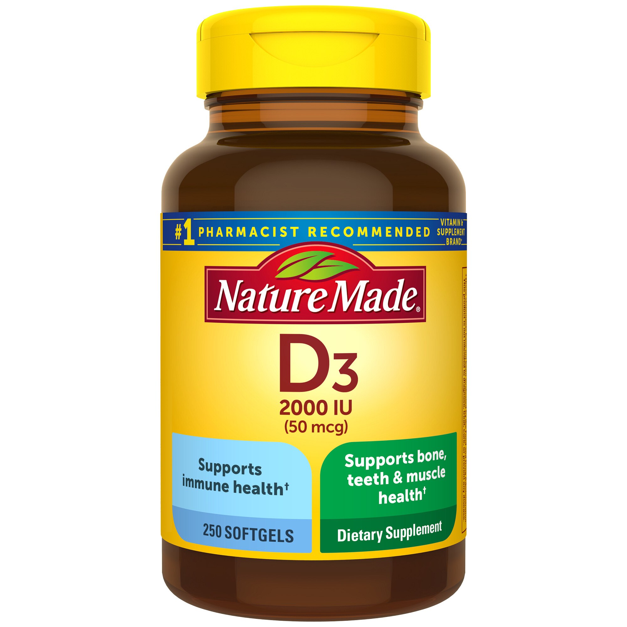 Nature Made Vitamin D3 50 mcg Liquid Softgels 2000 IU, 90CT