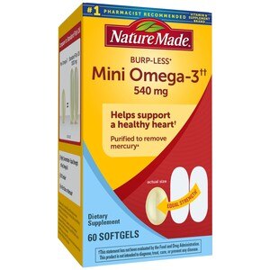 Nature Made Super Omega-3 Fish Oil Full Strength Mini, 60CT