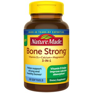 Nature Made Bone Strong with Calcium 260mg, Vitamin D3 1000IU, and Magnesium 250mg, 60 CT