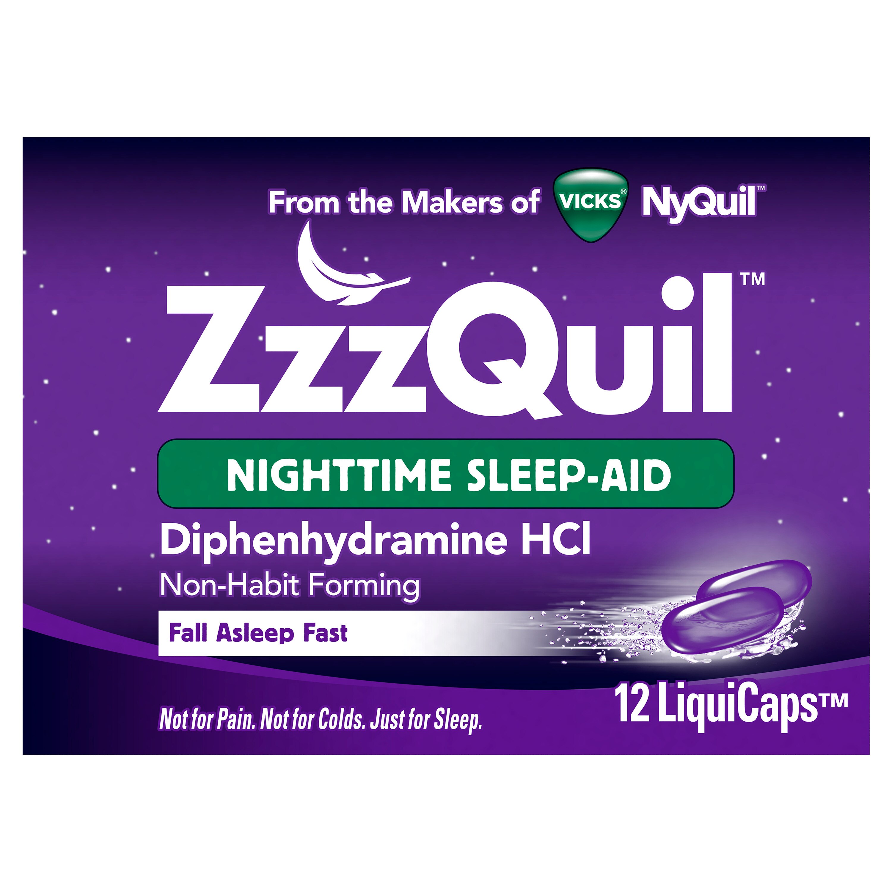 ZzzQuil Nighttime Sleep Aid LiquiCaps, 12 CT