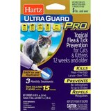 Hartz Ultra Guard Pro Flea & Tick Drops for Cats 5 lbs and Over, thumbnail image 1 of 2