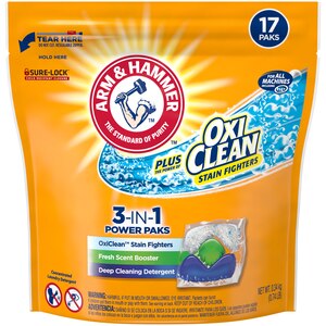 Arm & Hammer Plus OxiClean 3-In-1 Power Paks, 17 CT