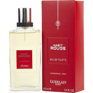 Habit Rouge by Guerlain Eau de Toilette Spray, 3.4 OZ