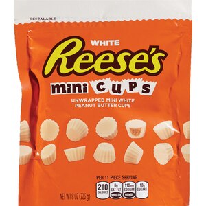 Reeses Peanut Butter Cups White Minis, 8 OZ