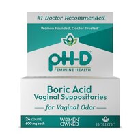 pH-D Feminine Health Boric Acid Vaginal Suppositories for Vaginal Odor and Itch - 24ct