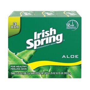 Irish Spring Aloe Vera Bar Soap, 3 CT