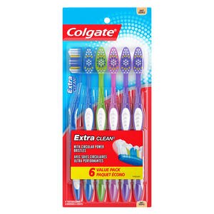 Colgate Extra Clean Full Head Toothbrush, Soft - 6 CT