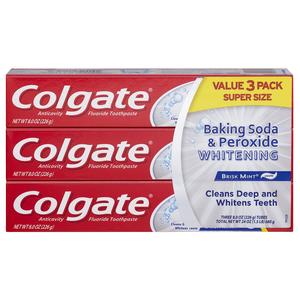 Colgate Baking Soda&Peroxide WHITENING Toothpaste BrMint 3Pk