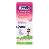 Children's Benadryl Dye-Free Allergy Liquid, Bubble Gum, 4 fl. oz, thumbnail image 1 of 1