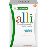 Alli Weight Loss Aid Orlistat 60mg Capsules Refill Pack, thumbnail image 1 of 1