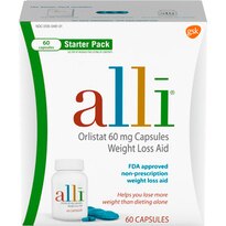 alli Diet Weight Loss Supplement Pills, Orlistat 60mg Capsules Starter Pack, 60 CT