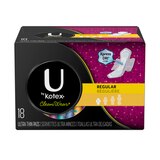 U by Kotex CleanWear Ultra Thin Pads with Wings, Unscented, Regular, thumbnail image 1 of 3