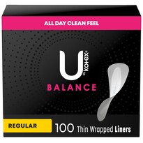 U by Kotex Barely There Liners, Unscented, Regular