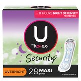 U by Kotex Security Maxi Pads, Overnight, Unscented, 28 Count, thumbnail image 1 of 1