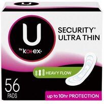 U by Kotex Security Ultra Thin Long Pads, Unscented, Heavy Flow