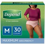 Depend FIT-FLEX Incontinence Underwear for Women, Maximum Absorbency, M, Blush, thumbnail image 1 of 1