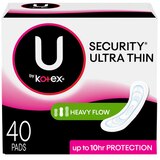 U by Kotex Security Ultra Thin Long Pads, Unscented, Heavy Flow, thumbnail image 1 of 1