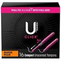 U by Kotex Click Compact Tampons, Super Plus Absorbency, Unscented