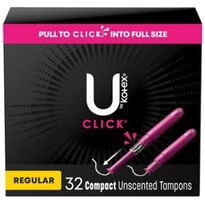 U by Kotex Click Compact Tampons, Regular Absorbency, Unscented