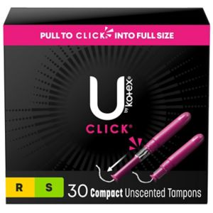 U by Kotex Click Compact Multipack Tampons, Unscented, Regular/Super