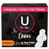 U by Kotex Ultra Thing Teen Pads with Wings, Unscented, Overnight, thumbnail image 1 of 1