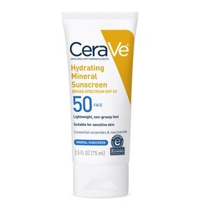 CeraVe Mineral Sunscreen Lotion, Oil-Free Face Sunscreen, 2.5 OZ