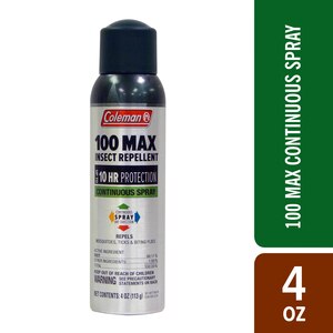 Coleman 100 Max 100% DEET Insect Repellent Spray - 4 oz Continuous Spray