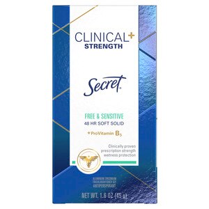 Secret Clinical Strength Antiperspirant and Deodorant for Women Soft Solid, FREE, Sensitive Unscented 1.6 oz