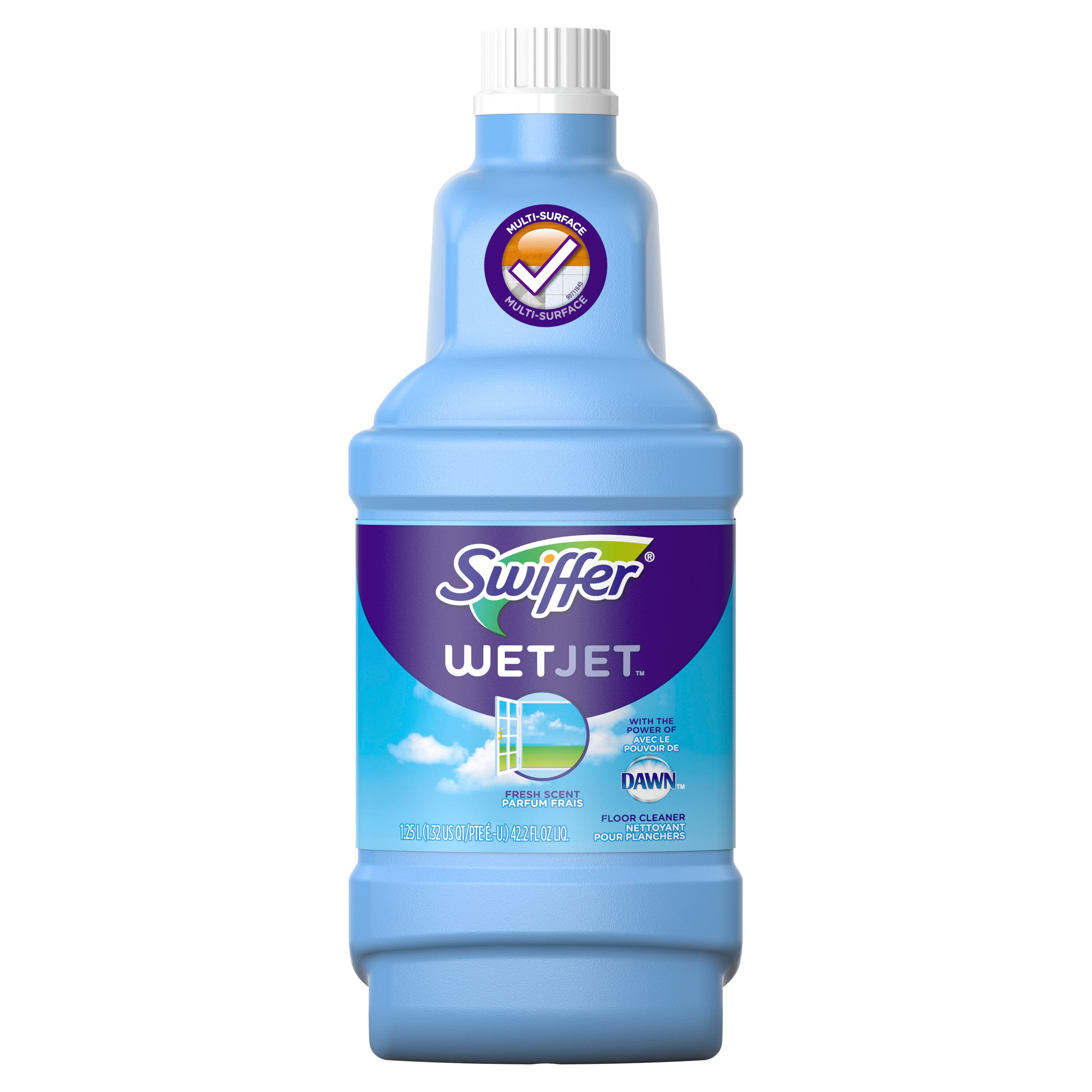 Swiffer WetJet Multi-purpose Floor and Hardwood Cleaner Solution Refill, Open-Window Fresh, 42.2 fl OZ