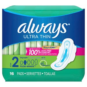 Always Ultra Thin Pads With Wings, Unscented