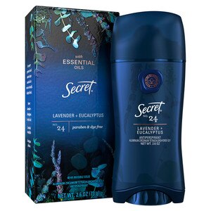 Secret Antiperspirant Deodorant for Women with Essential Oils, Lavender and Eucalyptus Scent, 1.6 oz