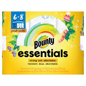 Bounty Essentials Select-A-Size Big Roll Print Paper Towels, 6/Pack