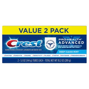 Crest Pro-Health Advanced Deep Clean Mint Toothpaste, 5.1 oz, Pack of 2