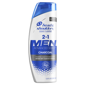 Head and Shoulders Men Advanced Series 2-in-1 Charcoal Shampoo to Deep Clean & Detox Scalp, 12.8 OZ
