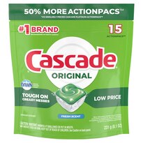 Cascade ActionPacs Dishwasher Detergent, Fresh Scent