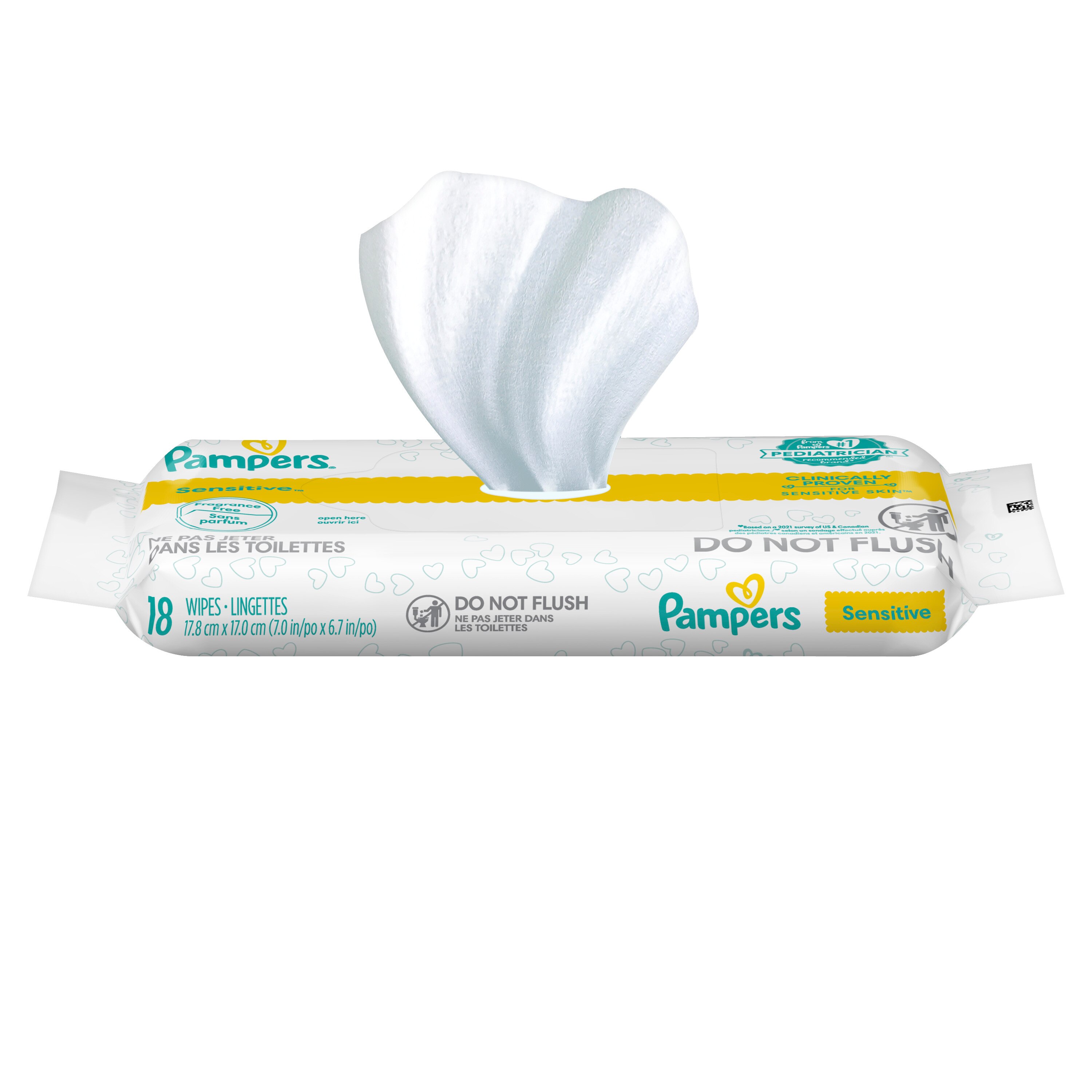 Pampers Sensitive Baby Wipes Convenience Pack, 18 CT