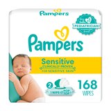 Pampers Baby Wipes Sensitive 3X Pop-Top 168 Pack Count, 168/Pack, thumbnail image 1 of 3