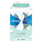 Always Pure Cotton with FlexFoam Pads Regular Absorbency Size 1, 28 Count, thumbnail image 1 of 1