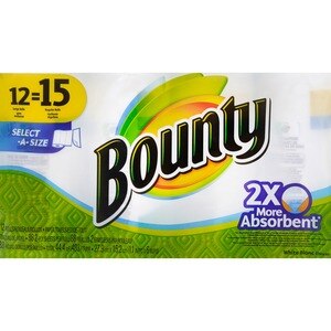 Bounty Select-A-Size Paper Towel Rolls, 12 CT