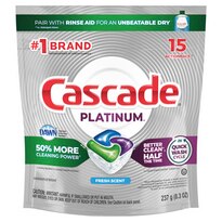 Cascade Platinum ActionPacs Dishwasher Detergent, Lemon Scent