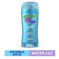 Secret Fresh Antiperspirant and Deodorant Invisible Solid, Cool Waterlily, 2.6 oz