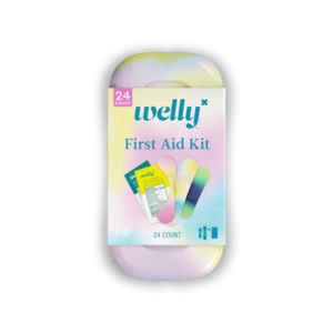 Welly Quick Fix Colorwash Tie Dye First Aid Travel Kit with hand sanitizer - 24 CT