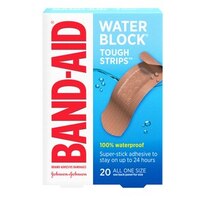 Band-Aid Brand Water Block Tough Waterproof Adhesive Bandages, All One Size, 20 CT