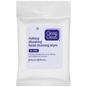 Clean & Clear Makeup Dissolving Facial Cleansing Wipes, 7CT