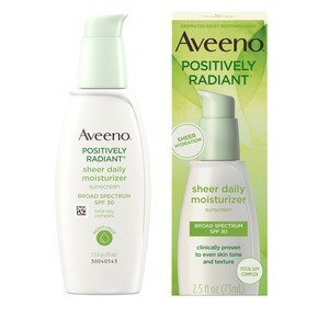 Aveeno Positively Radiant Sheer Daily Moisturizing Lotion for Dry Skin with SPF 30, 2.5 fl. oz