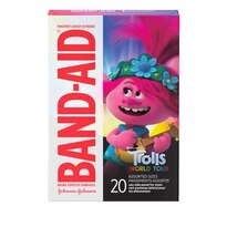 Band-Aid Bandages, DreamWorks Trolls, Assorted Sizes, 20 CT