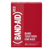 Band-Aid Brand Adhesive Bandages, (Red) Designs, Assorted Sizes, 20 ct